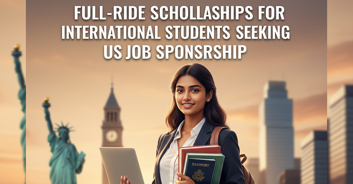 Full-Ride Scholarships for International Students Seeking US Job Sponsorship
